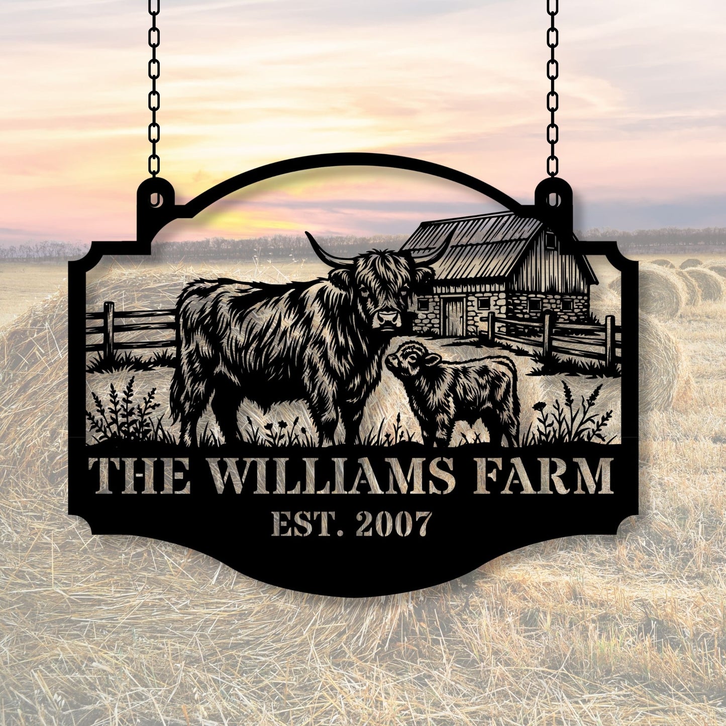 Custom Cattle Farm Sign, Personalized Ranch Sign, Farm Name Sign, Cattle Ranch Decor, Custom Farmhouse Sign, Livestock Gift