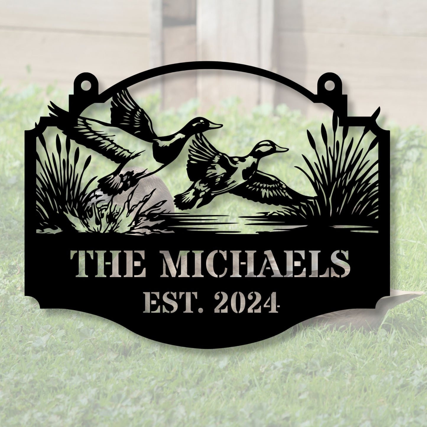 Personalized Duck Metal Sign, Custom Duck Decor, Duck Lover Gift, Metal Wall Art, Farmhouse Sign, Wildlife Decor, Rustic Home Decor