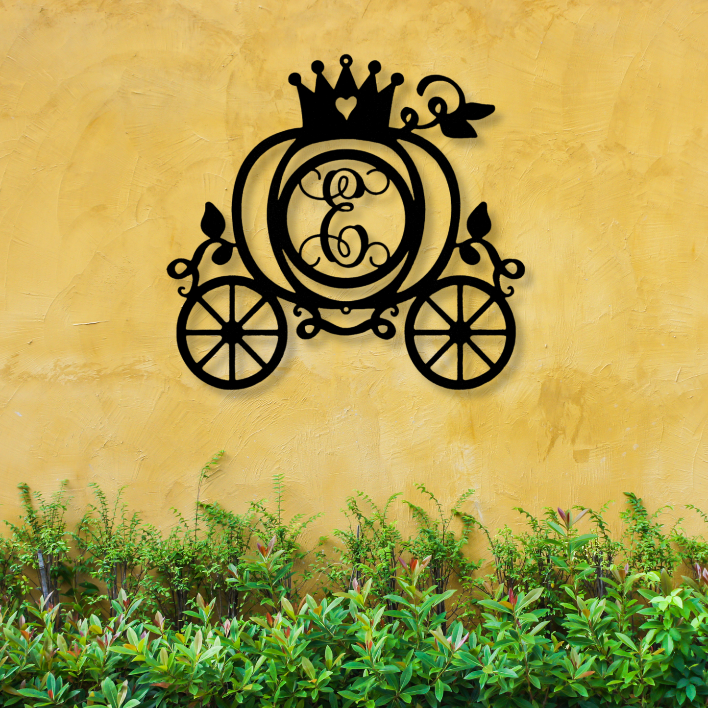 Carriage Initial Metal Sign, Nursery Decoration, Kids Door Sign, Name Initial Wall Art, Large Metal Wall Art, Unique Home Design,