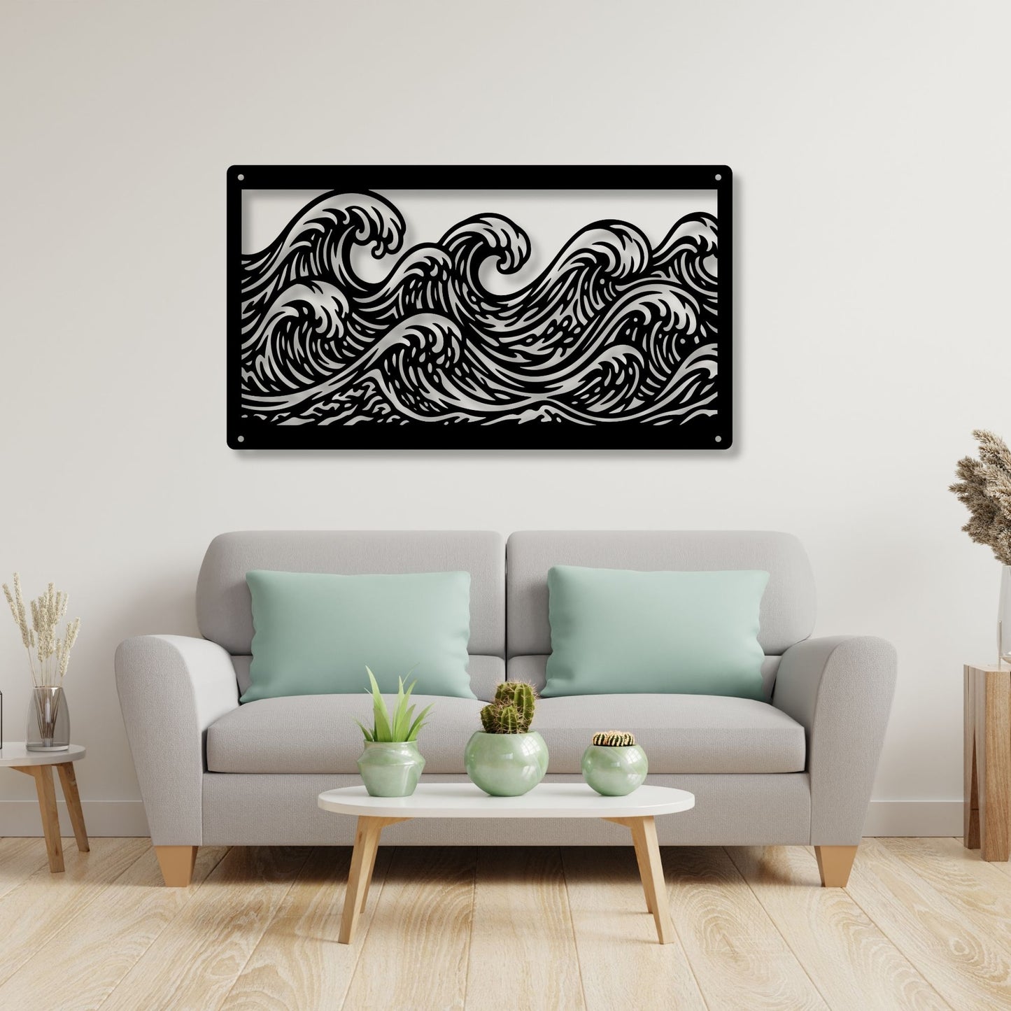 Ocean wave metal wall art, coastal wall decor, beach home decor, nautical art, metal wave wall hanging, sea lover gift