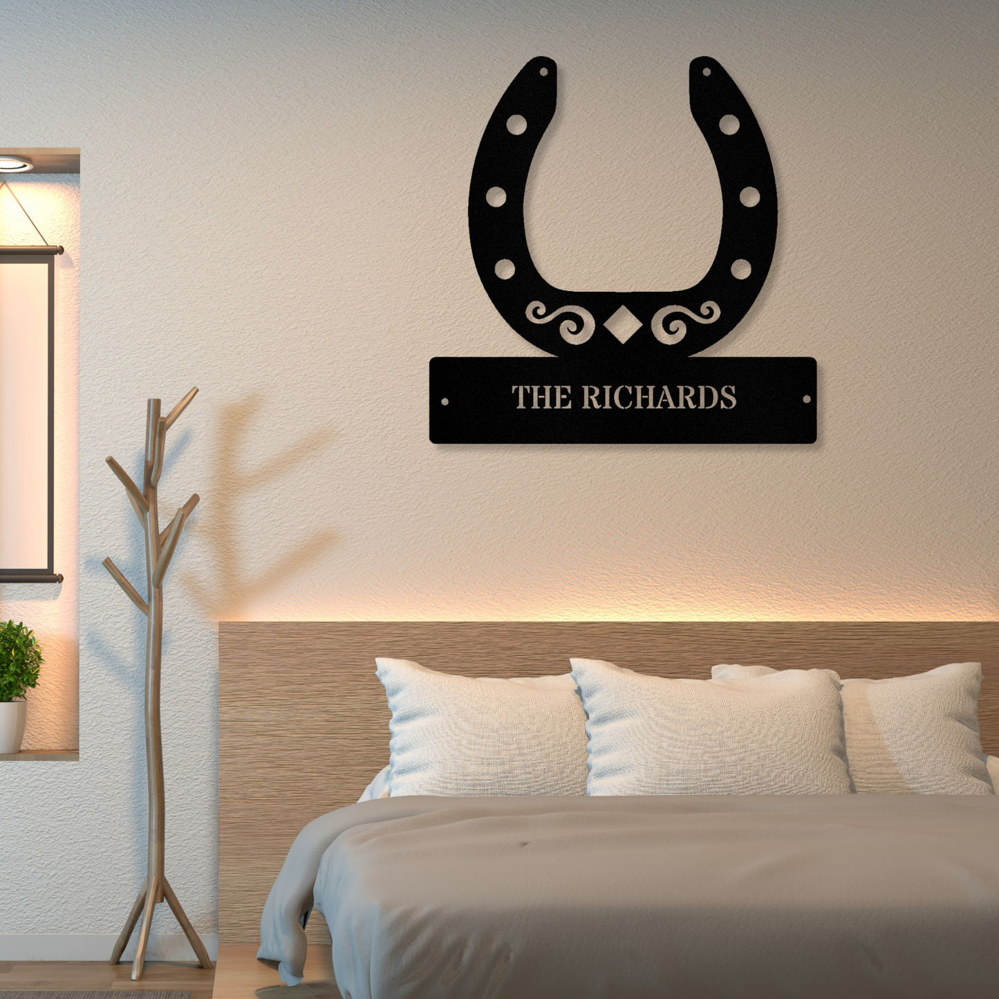 Personalized Horseshoe Name Metal Sign, Farmhouse Wall Decor, Horse Lover Gift