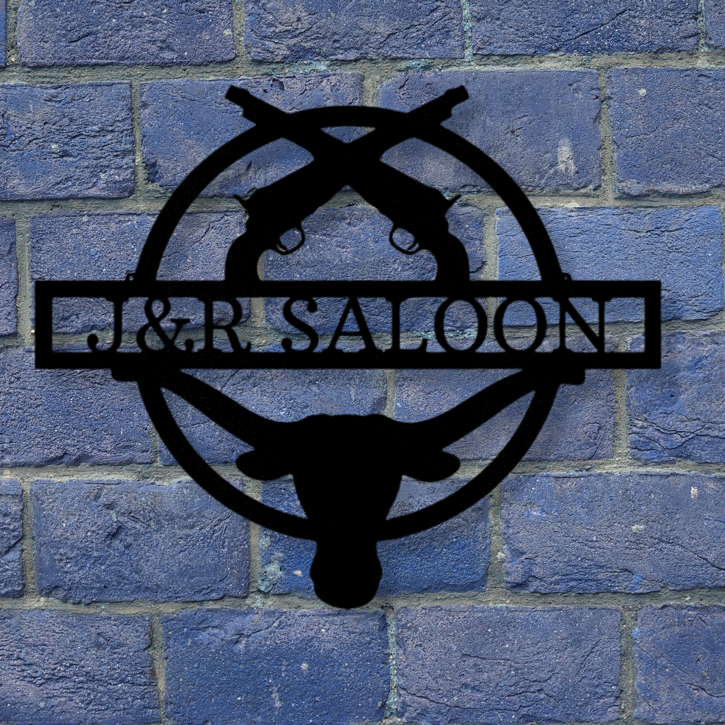 Saloon Monogram, Personalized  Farm Metal Steel Sign, Outdoor Sign, Family Name Sign, Custom Ranch Sign, Farmhouse Sign, Horse Ranch Sign