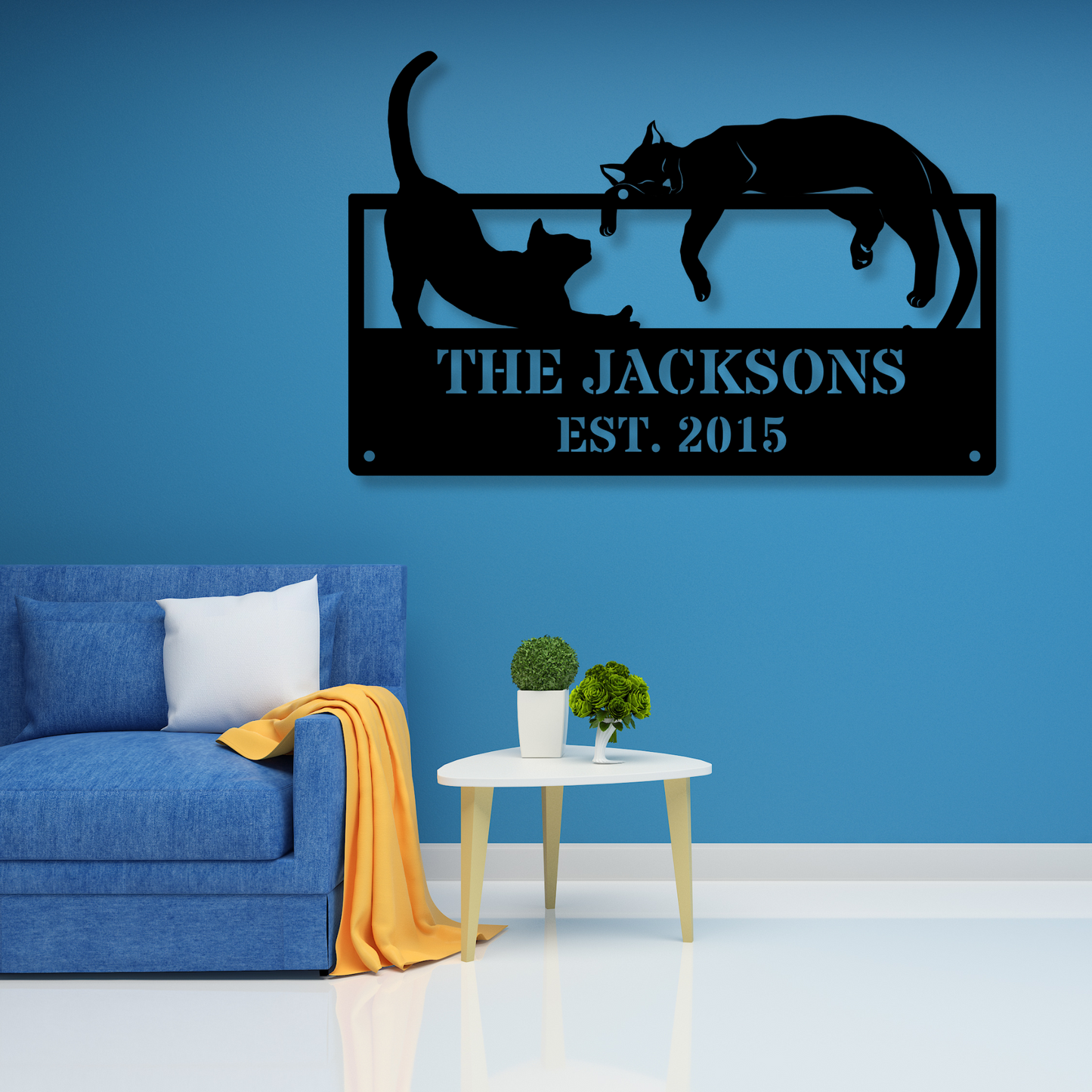Personalized Cat Sign, Custom Name Sign, Cute Kitten Wall Art, Mother's Day Gift, Kitty Cat Owner Decor, Farmhouse Cat Name Plaque