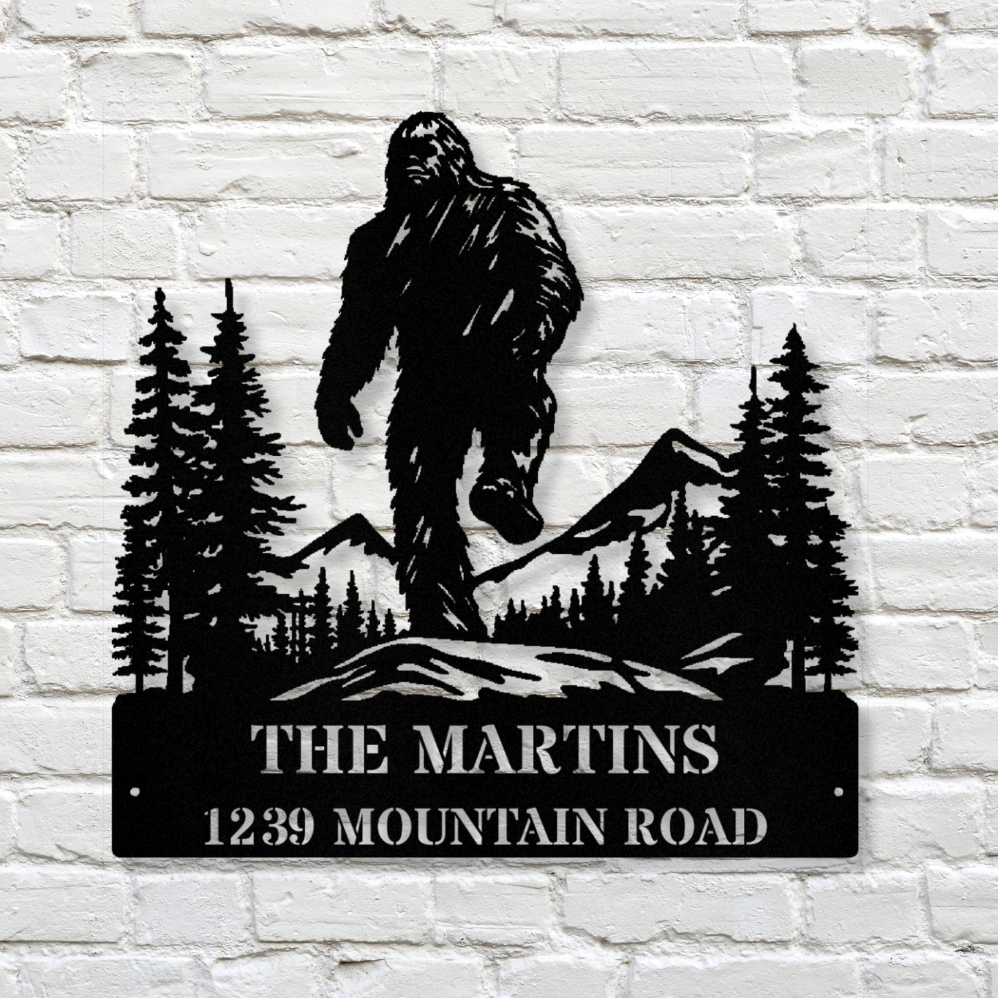 Personalized Bigfoot Metal Sign, Bigfoot Address Sign, Established Sign, Residence Sign, House Number sign, Last Name Sign, Cabin Metal Sign