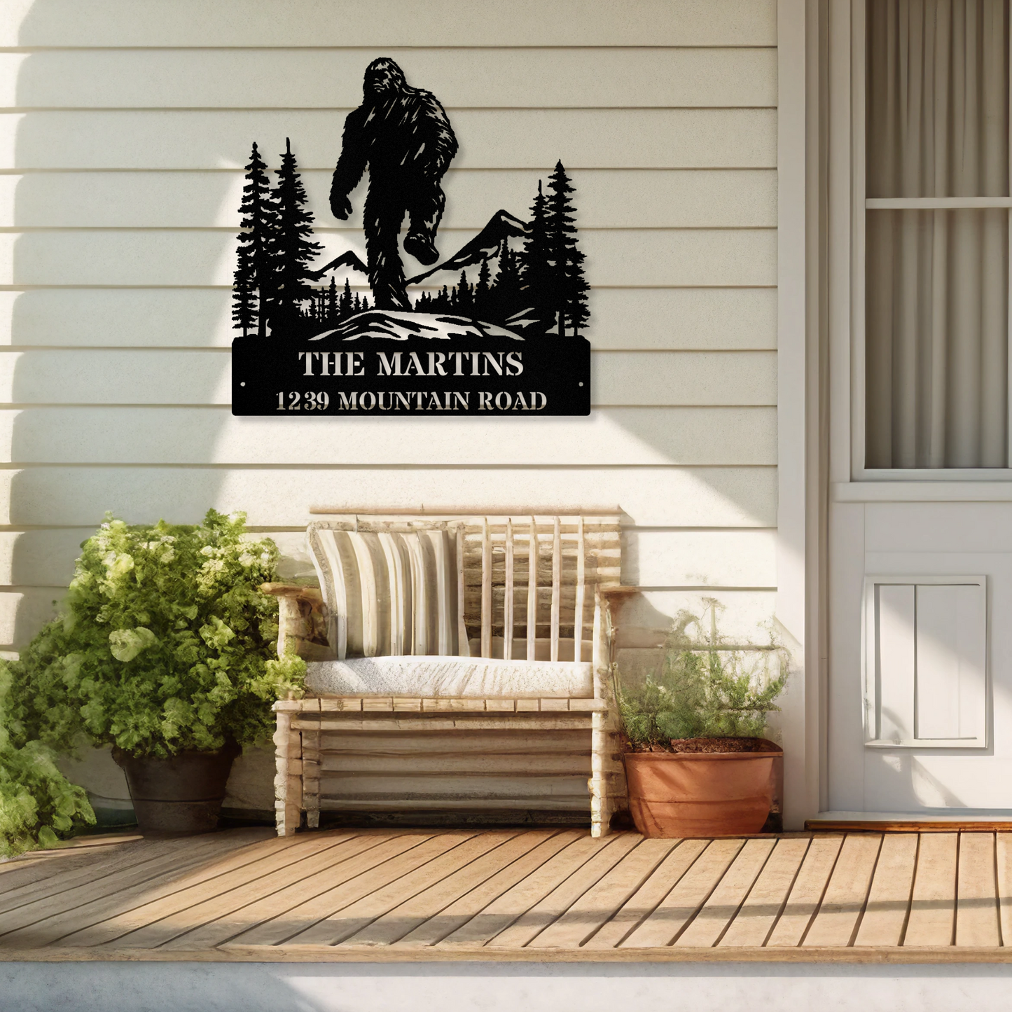 Personalized Bigfoot Metal Sign, Bigfoot Address Sign, Established Sign, Residence Sign, House Number sign, Last Name Sign, Cabin Metal Sign