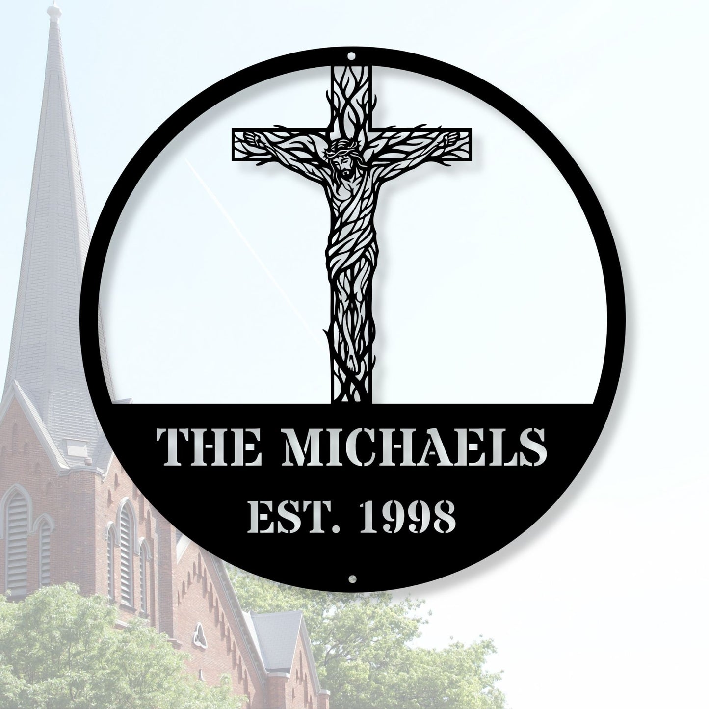 Personalized Jesus Metal Sign, Christian Wall Art, Religious Decor, Faith Wall Decor, Custom Jesus Sign, Christian Home Decor Gift