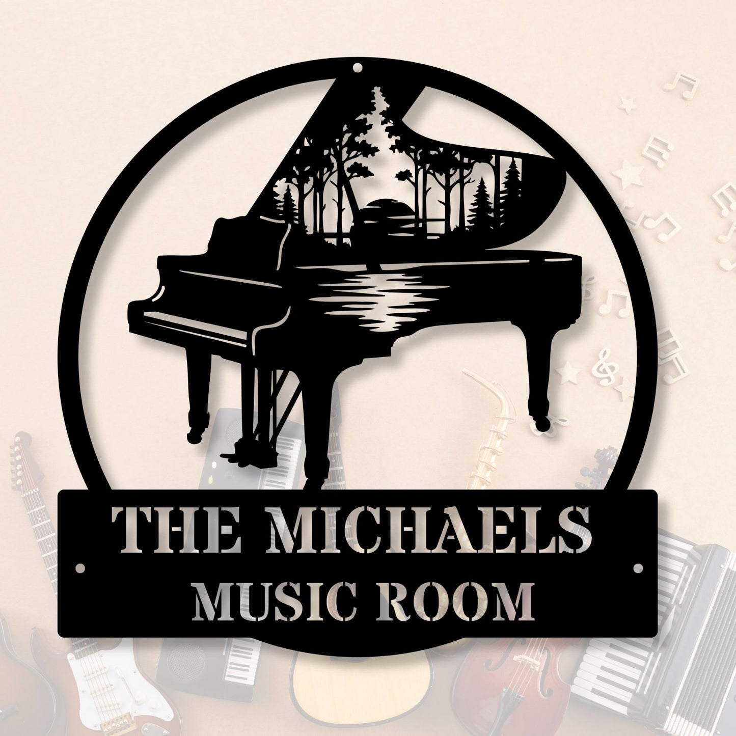 Personalized Music Room Metal Sign, Custom Music Room Decor, Music Lover Gift, Metal Wall Art, Musician Gift, Music Studio Sign