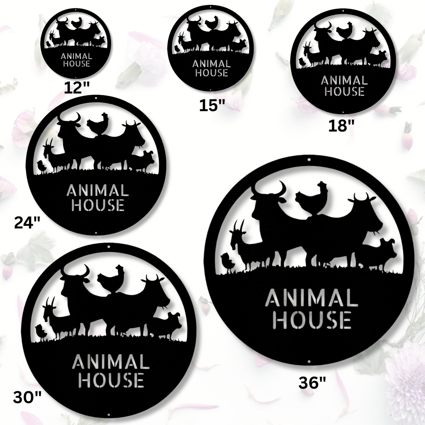 Custom Animal House Metal Sign, Personalized Domestic Animals Metal Art Sign, Housewarming Gift For A Farmer, Son To Mother Gift, Outdoor Signs, Home Wall Hangings.