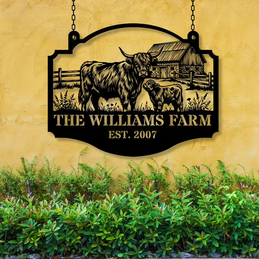 Custom Cattle Farm Sign, Personalized Ranch Sign, Farm Name Sign, Cattle Ranch Decor, Custom Farmhouse Sign, Livestock Gift