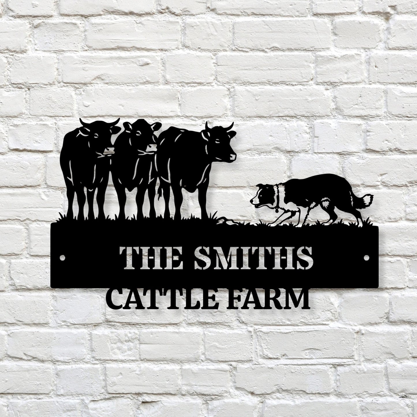 Custom Cattle Ranch Metal Sign, Personalized Farm Name Sign, Metal Ranch Gates Decor, Texas Longhorn Wall Art, Cowboy Gift, Est Year Sign