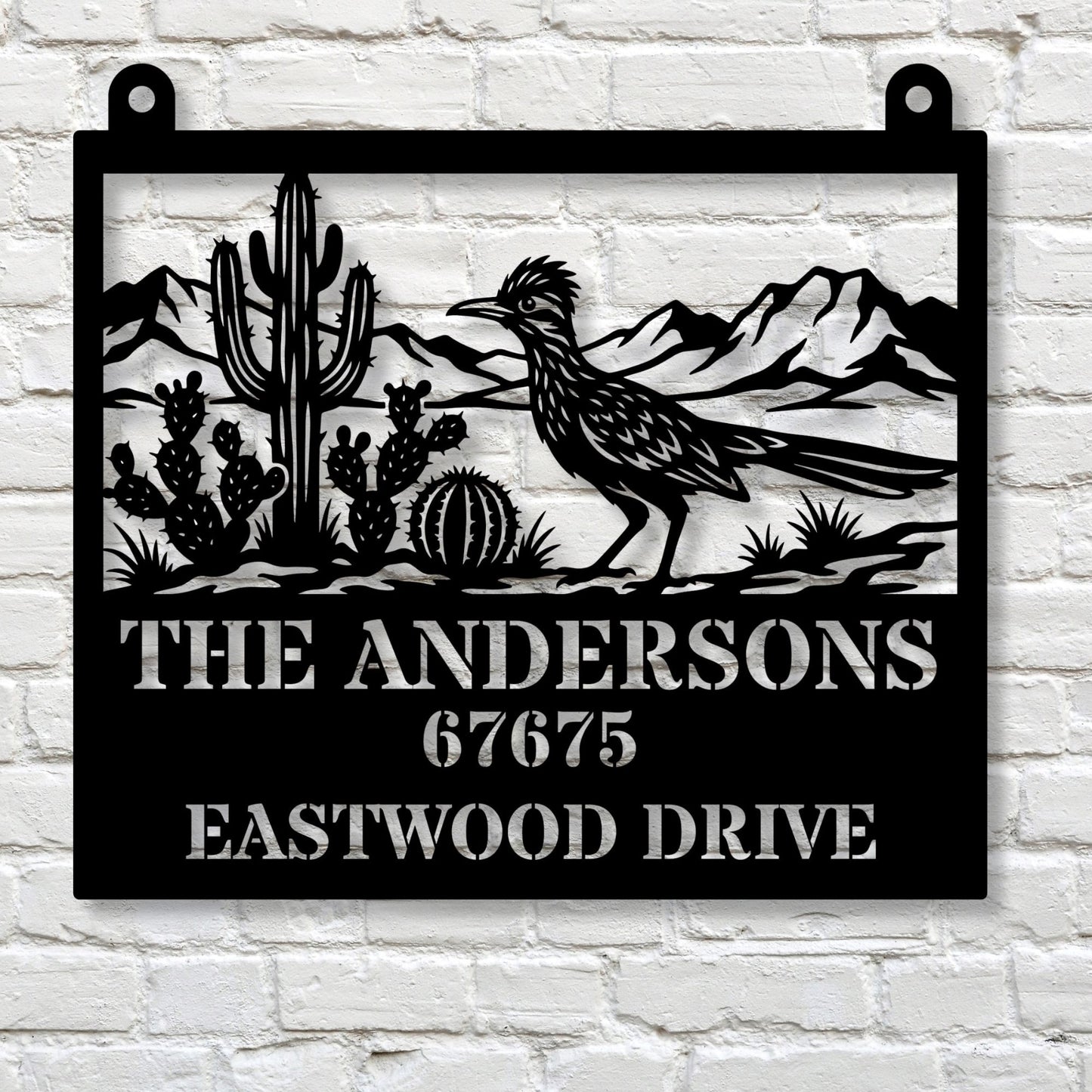 Custom Address Number Plate, Personalized Roadrunner Metal Sign, Desert Home Decor, Southwest Porch Sign, Yard Name Sign, New Mexico Gift