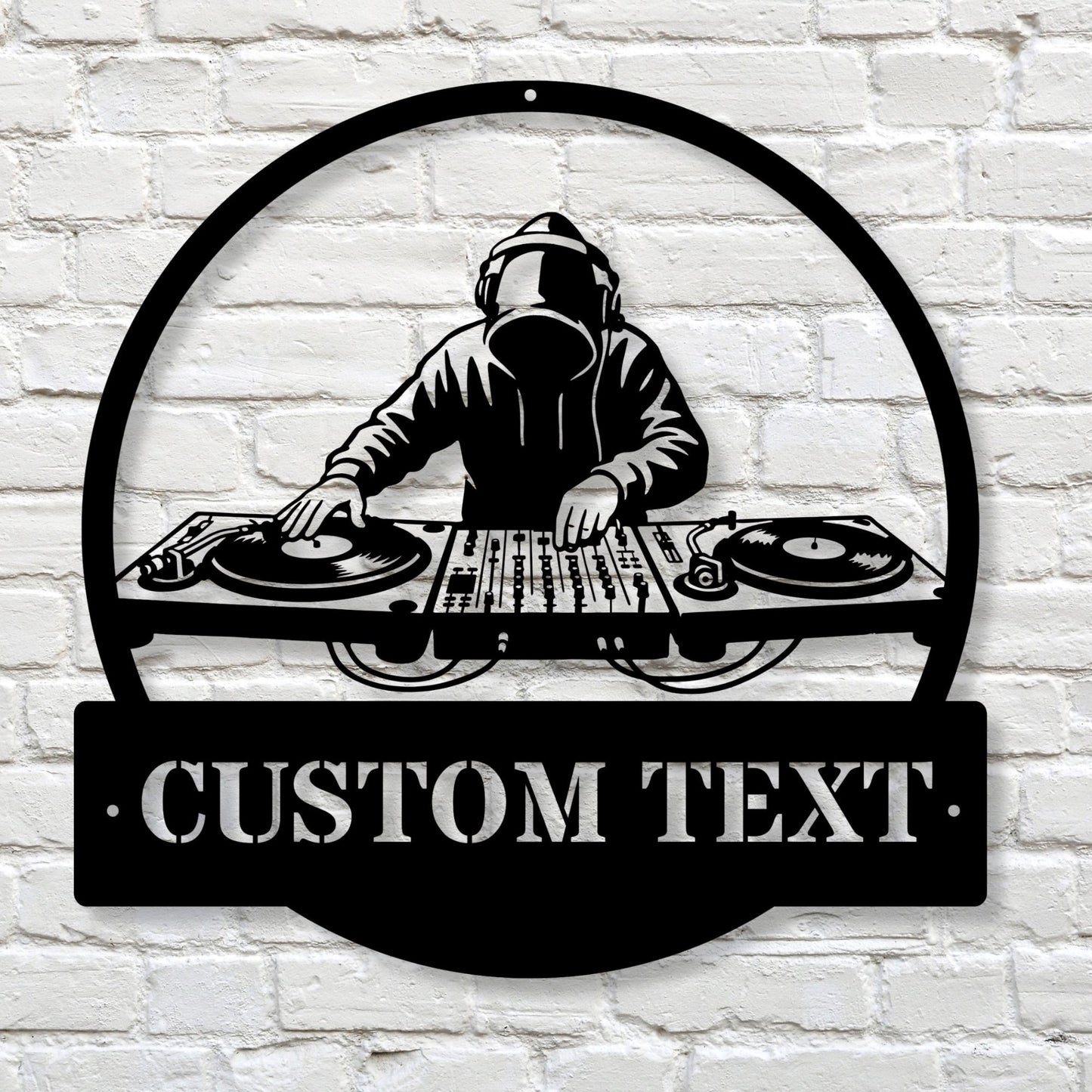 Personalized DJ Metal Wall Art, Custom DJ Gift, Music Wall Decor, DJ Studio Art, Music Lover Gift, Turntable Metal Sign, DJ Room Decor