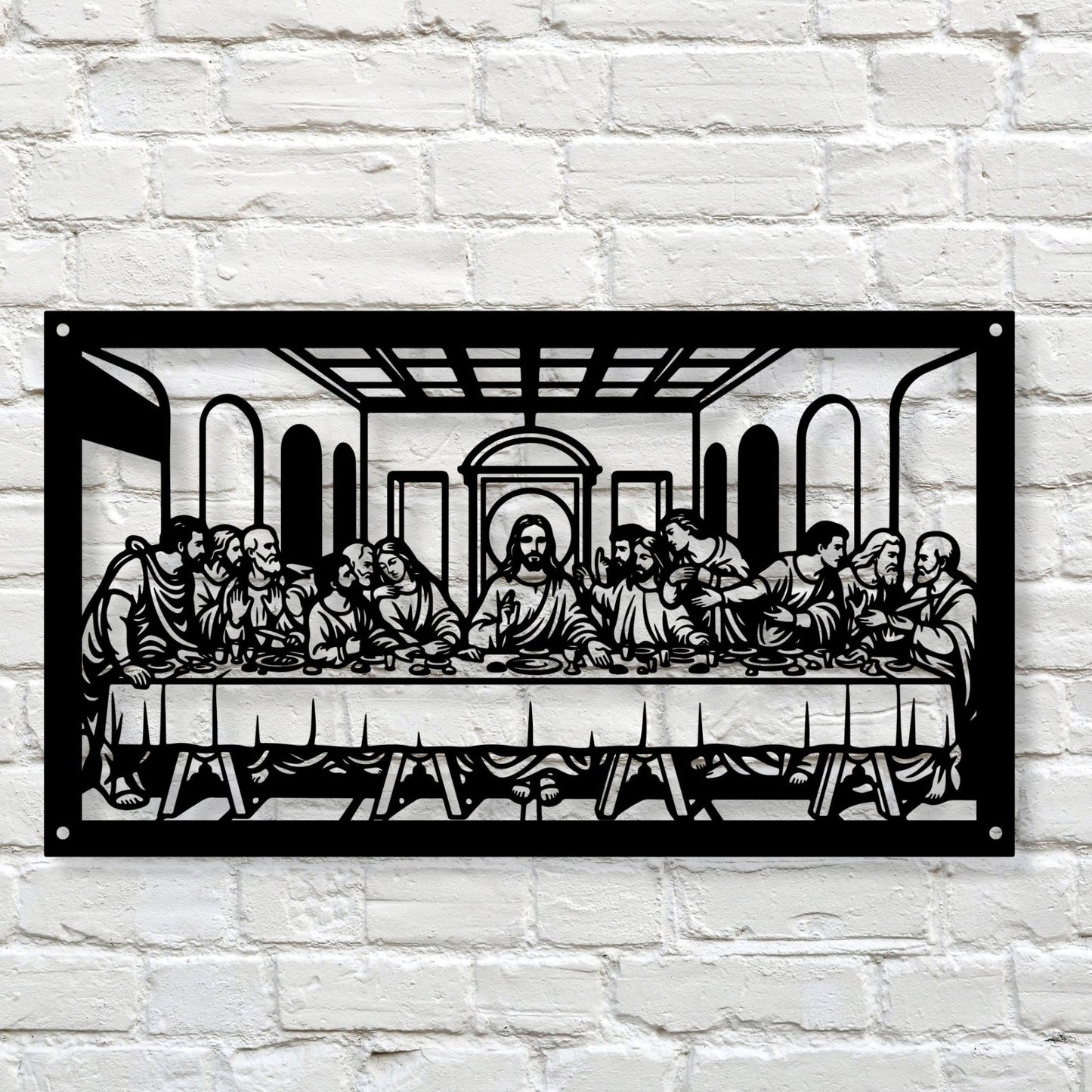Last Supper Metal Wall Art, Jesus and Disciples Metal Sign, Christian Home Decor, Religious Wall Hanging Scripture Art, Easter Gift New Home