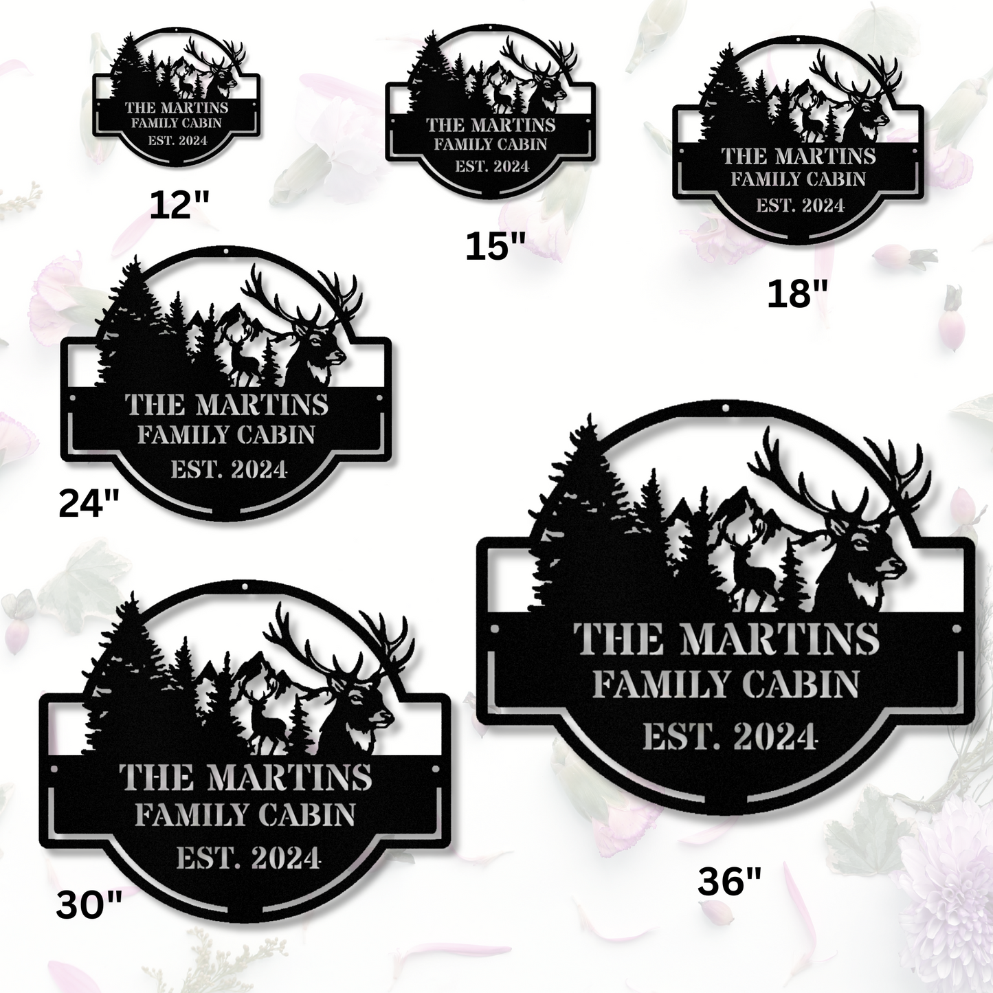 Personalized Cabin Metal Sign, Custom Name Metal Sign, Wall Art Decor, Deer Hunter Gift, Deer Metal Sign, Last Name Metal Sign, Cabin Wall Hanging