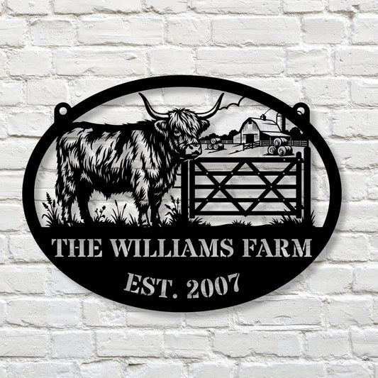 Personalized Cattle Ranch Sign, Custom Ranch Name Sign, Farm Sign, Western Ranch Decor, Cattle Farm Gift, Rustic Ranch House Wall Art