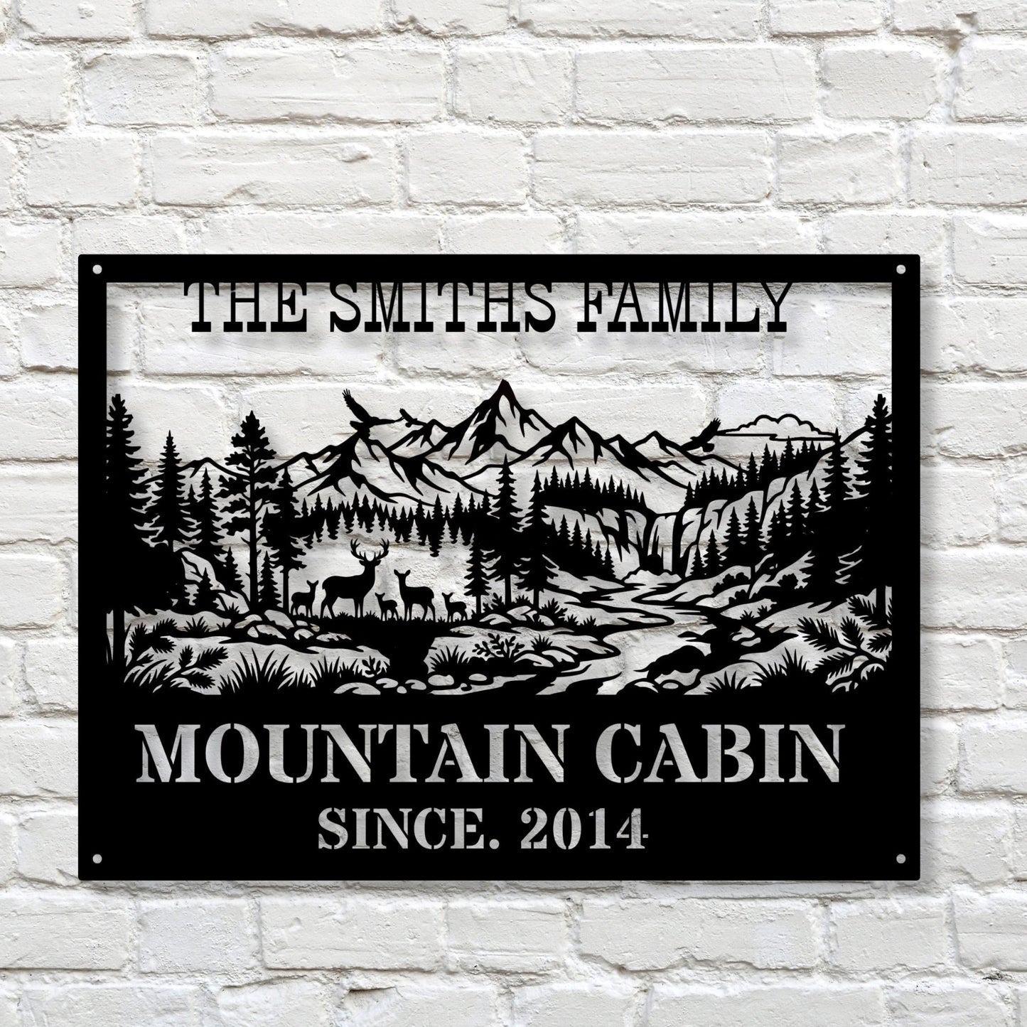 Personalized hunting cabin metal wall art, custom cabin sign, rustic hunting decor, hunter gift, lodge wall art, outdoor metal decor