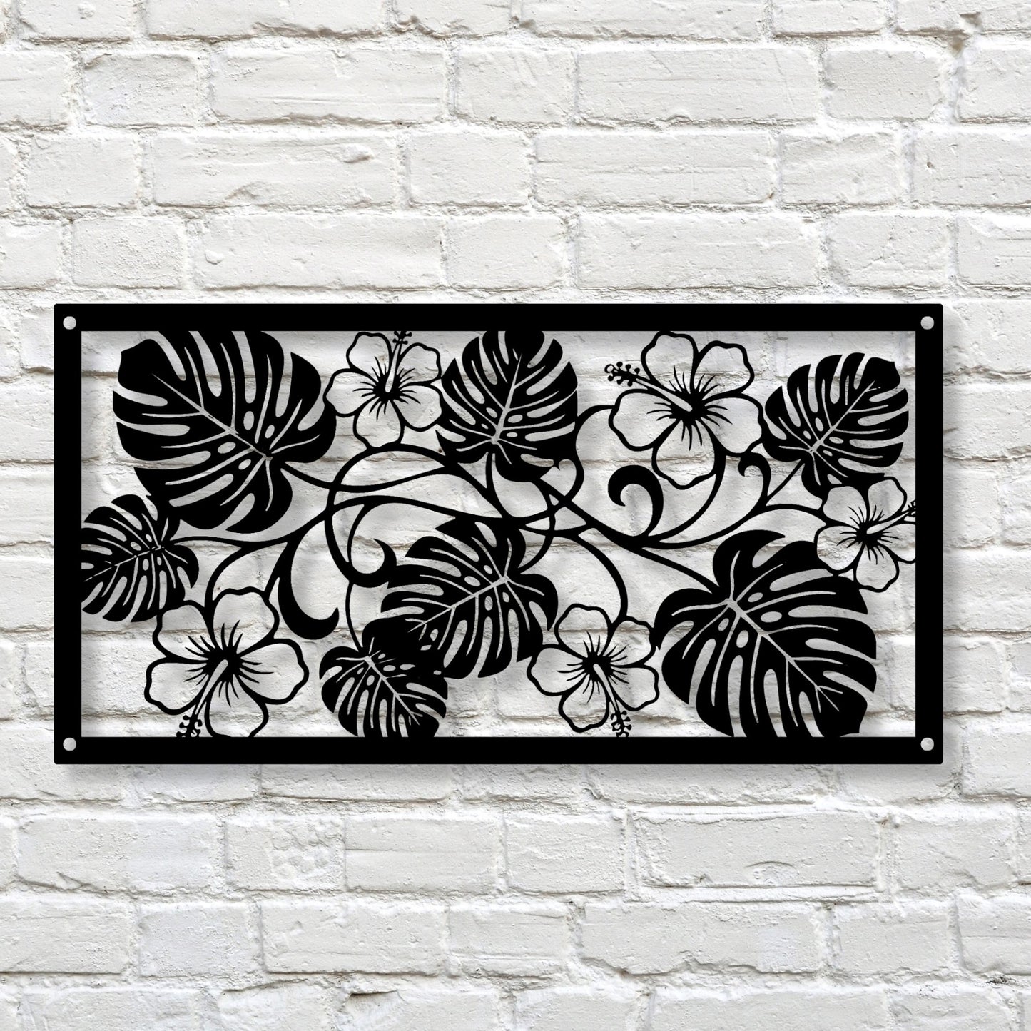 Floral Metal Sign, Flower Metal Wall Art, Garden Metal Sign, Rustic Farmhouse Decor, Botanical Wall Art