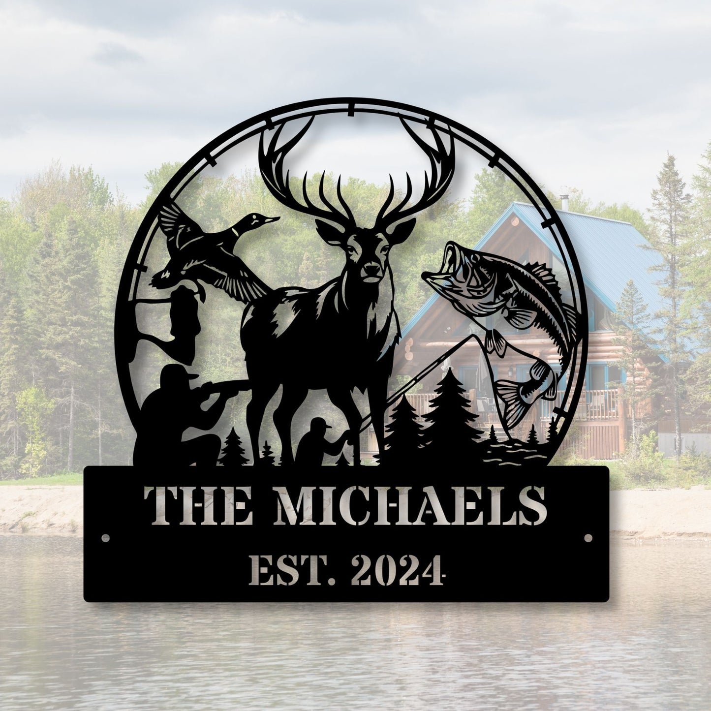 Custom Hunter Metal Sign, Personalized Hunter Gift, Hunting Decor, Metal Wall Art, Deer Hunter Sign, Rustic Outdoor Decor