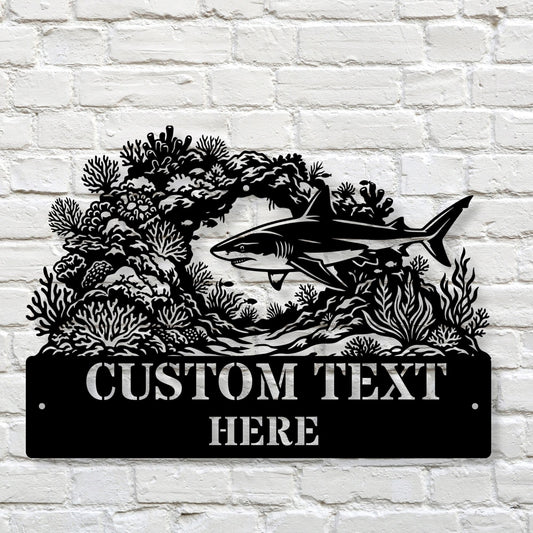 Personalized Reef Metal Sign, Custom Ocean Decor, Beach Wall Art, Coastal Metal Sign, Sea Life Gift, Nautical Home Decor