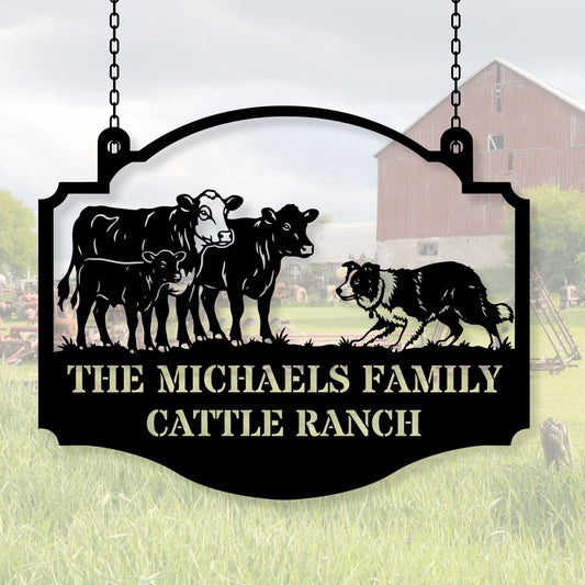 Custom Cattle Ranch Metal Sign | Personalized Farm Name Sign | Metal Ranch Gate Decor, Livestock Barn Sign, Housewarming Gift, Outdoor