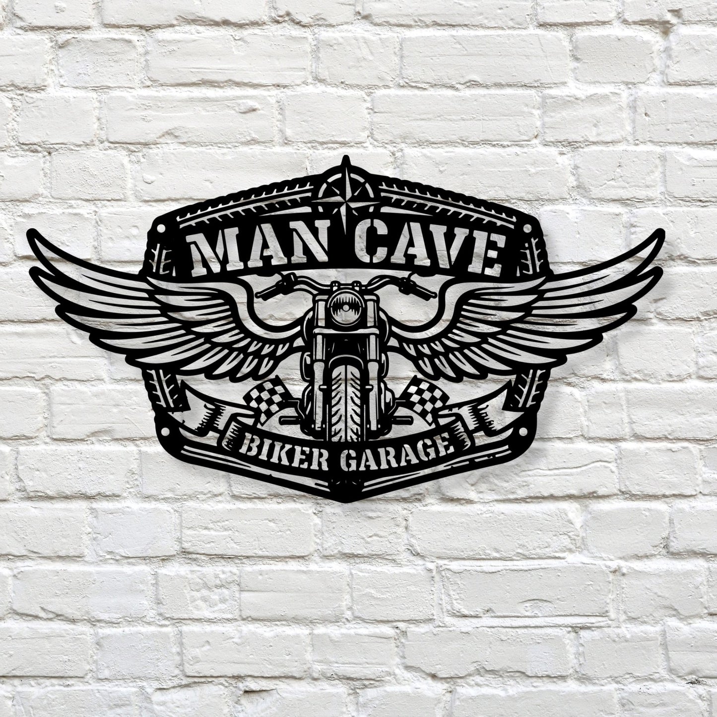 Biker Garage Metal Sign, Personalized Man Cave Decor, Custom Motorcycle Wall Art, Route 66 Retro Sign, Chopper Rider Gift, Workshop Sign