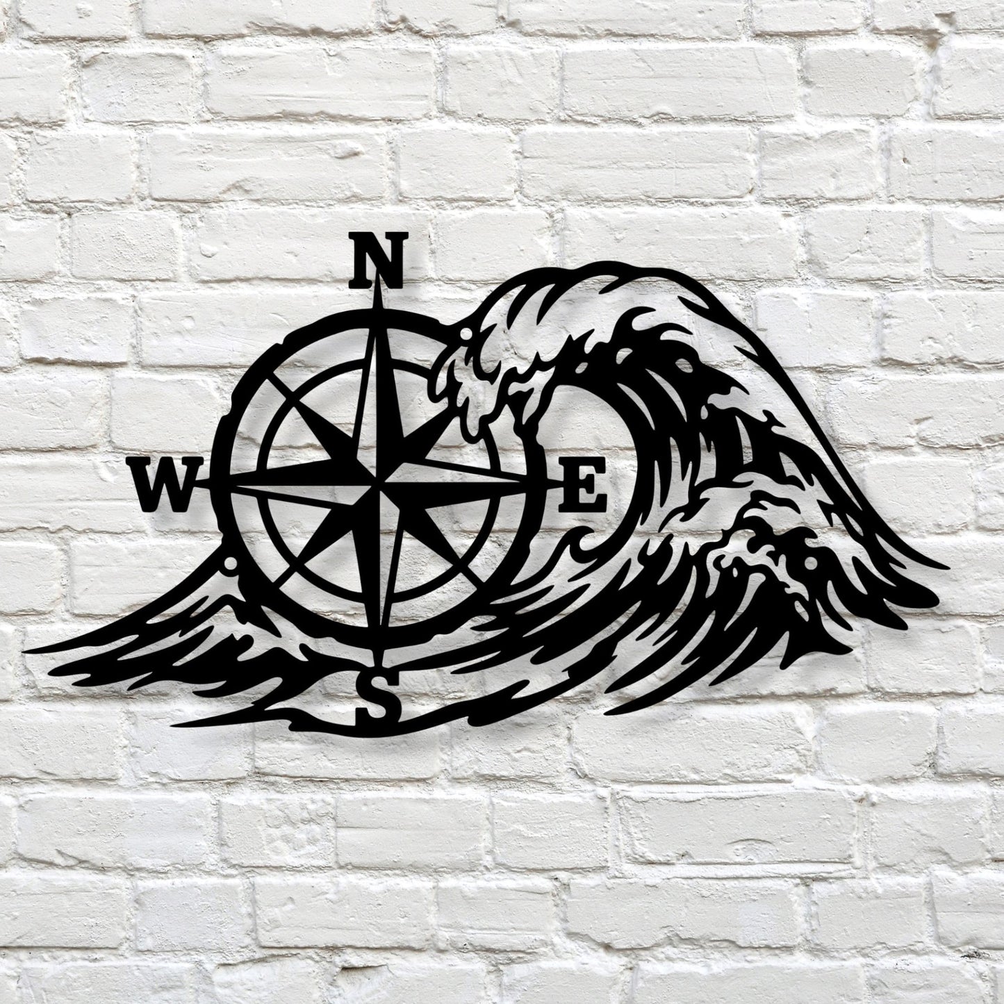 Nautical Compass Metal Sign, Compass Wall Art, Nautical Wall Decor, Marine Metal Sign, Coastal Home Decor, Sailing Gift, Beach House Art