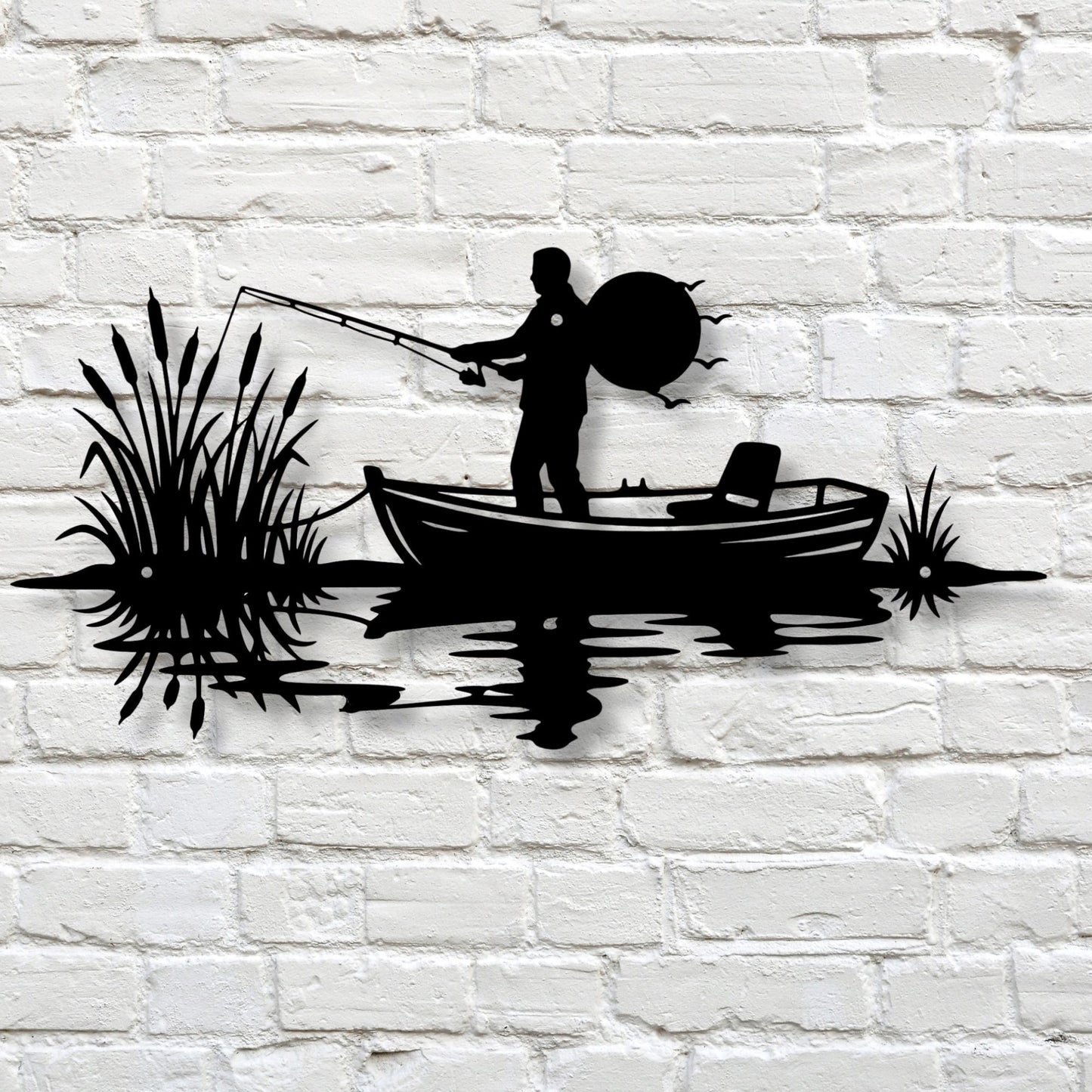 Fishing Metal Sign Gift for Dad, Fisherman Wall Decor, Fishing Gift, Man Cave Decor, Father's Day Gift, Rustic Lake House Sign