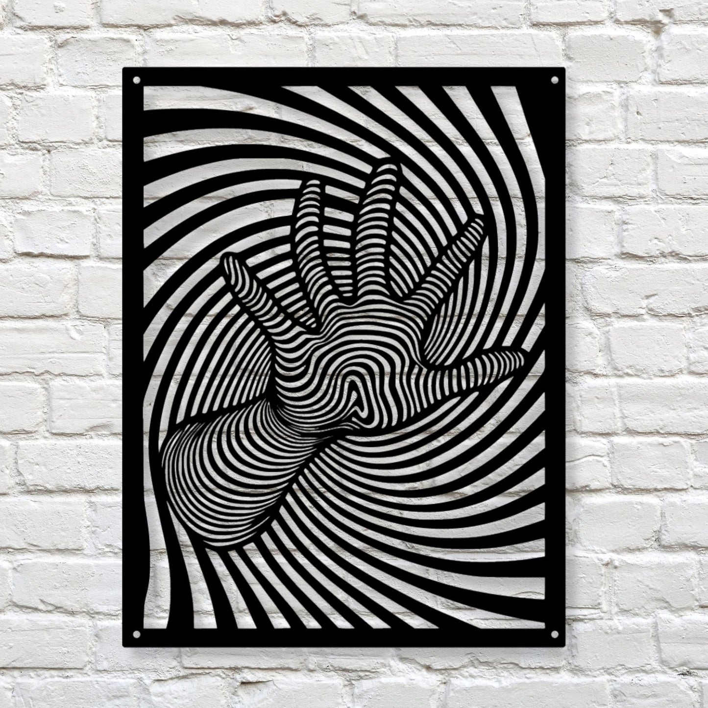 3D Hand Optical Illusion Metal Wall Art, Modern Wall Decor, Unique Metal Sculpture, Hand Wall Art, Home Decor Gift for Art Lovers