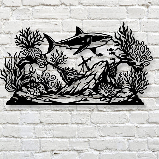 Underwater Reef Metal Sign, Ocean Metal Wall Art, Coral Reef Decor, Beach House Sign, Nautical Coastal Decor, Marine Life Wall Hanging