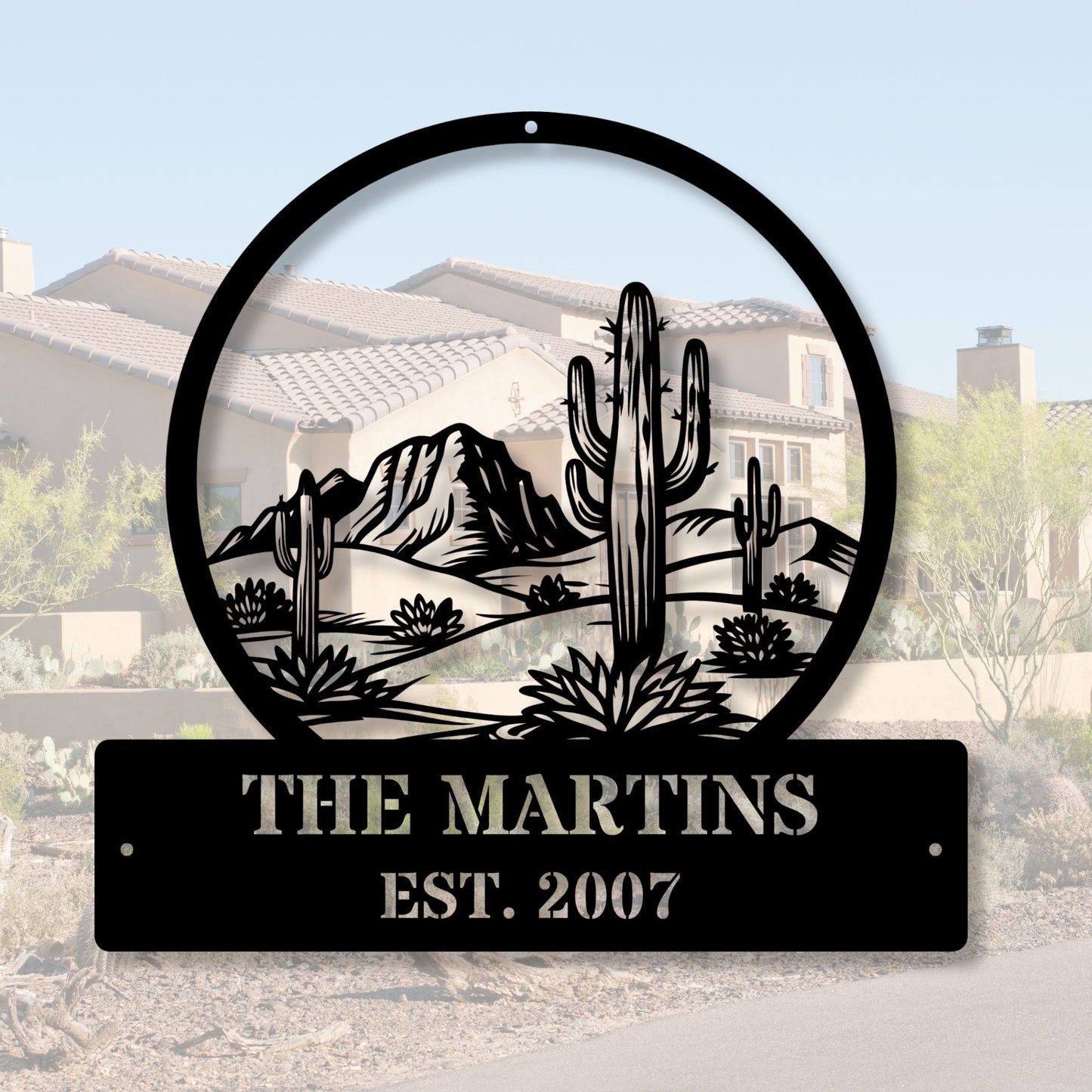 Custom Family Desert Sign, Personalized Family Name Sign, Desert Home Decor, Southwest Wall Art, Rustic Family Sign, Desert Theme Gift
