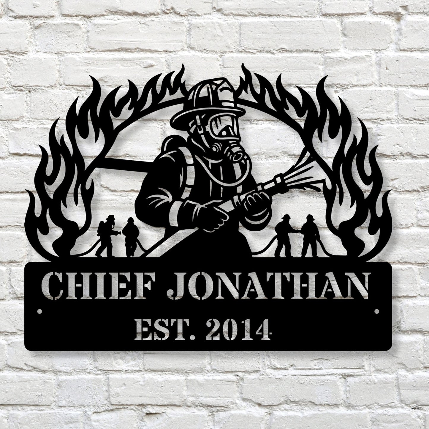 Custom Firefighter Metal Sign, Firefighter Gift, Fire Department Decor, Personalized Fireman Sign, Metal Wall Art, First Responder Gift