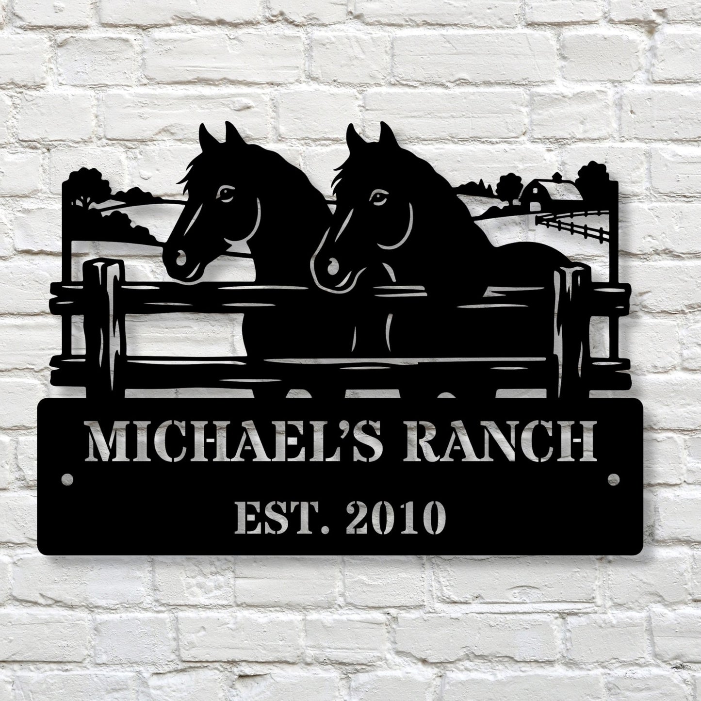 Custom Horse Ranch Metal Sign, Personalized Farm Sign, Equestrian Decor, Rustic Stable Sign, Horse Barn Decor, Western Home Gift