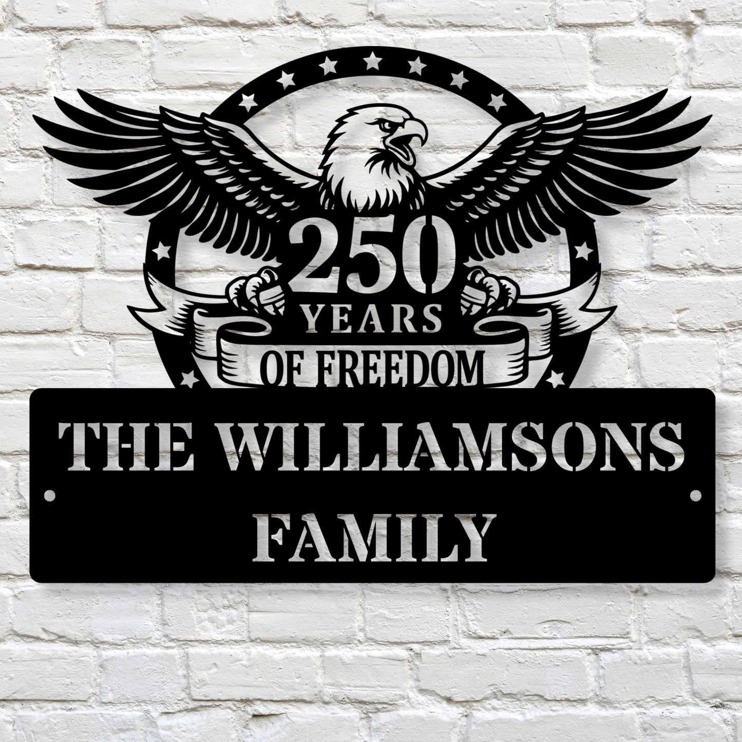 250 Years of Freedom Metal Sign, Custom Patriotic Wall Art, USA Independence Decor, Vintage American History Sign, Americana Metal Wall Decor