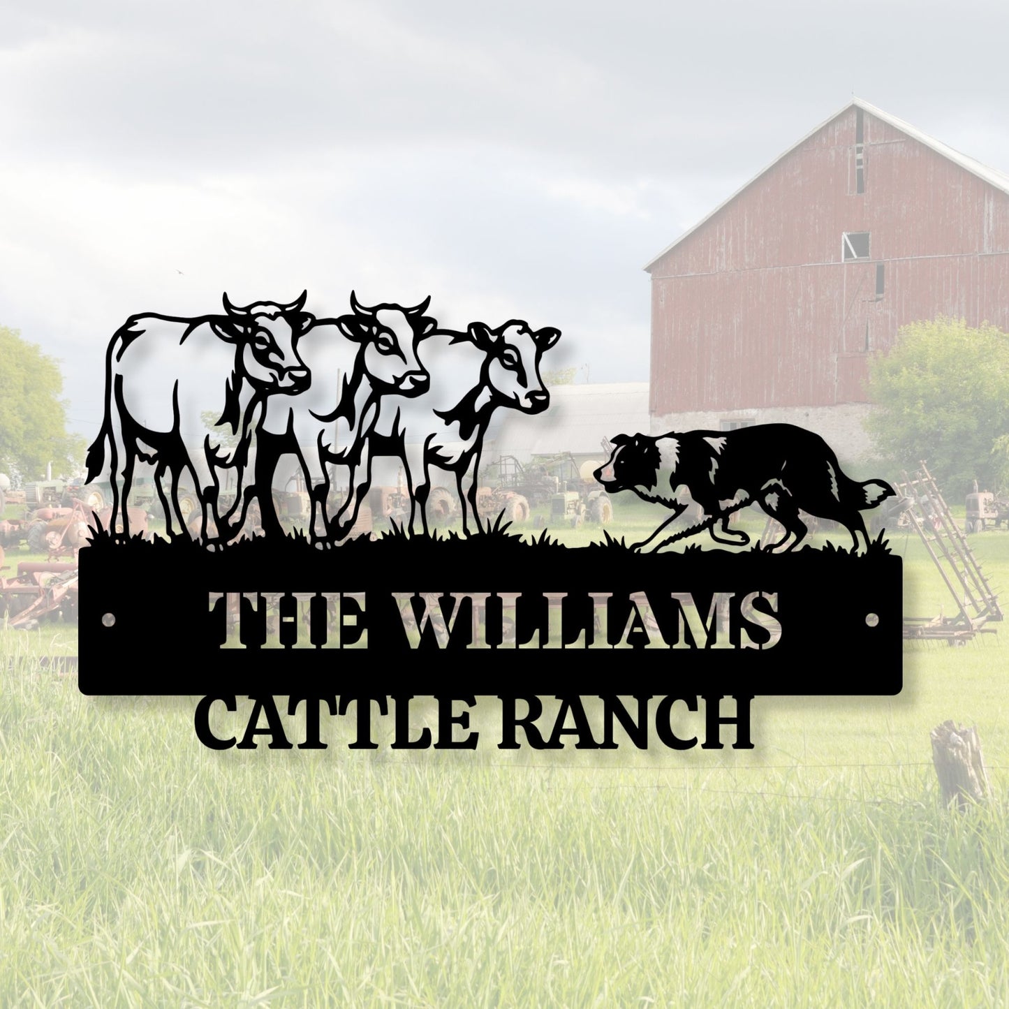 Personalized Ranch Metal Sign, Custom Family Name Cattle Sign, Farmhouse Wall Decor, Outdoor Metal Sign for Barn, Gift for Farmer, Rancher Gift