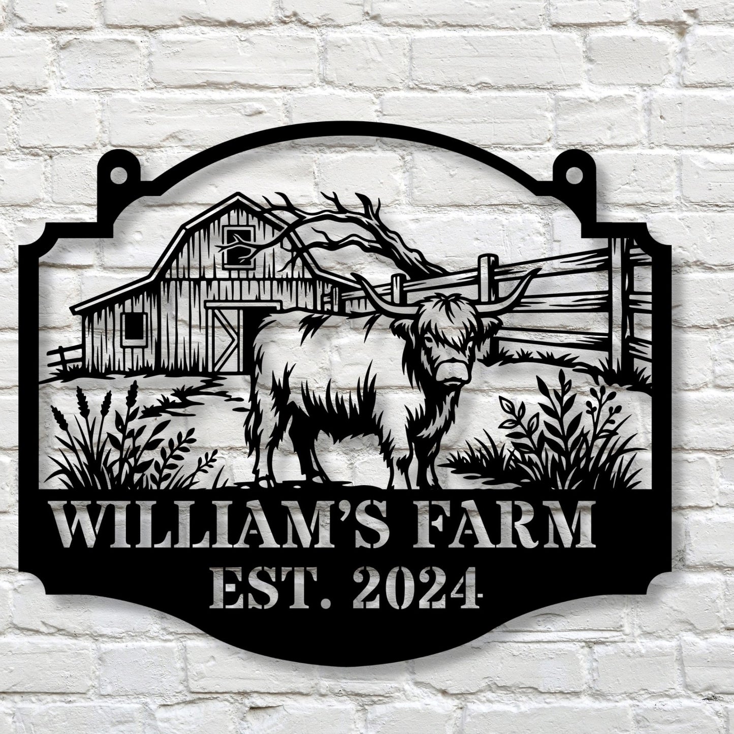Personalized Metal Farm Sign With Name, Custom Farm Sign, Farmhouse Decor, Ranch Sign, Rustic Metal Sign, Farm Gift, Barn Name Sign