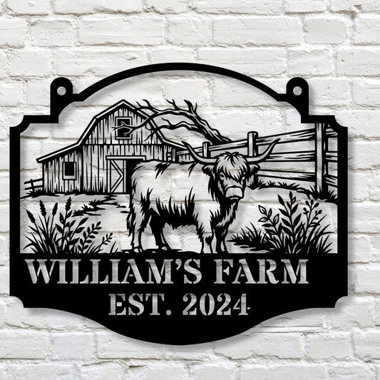 Personalized Metal Farm Sign With Name, Custom Farm Sign, Farmhouse Decor, Ranch Sign, Rustic Metal Sign, Farm Gift, Barn Name Sign
