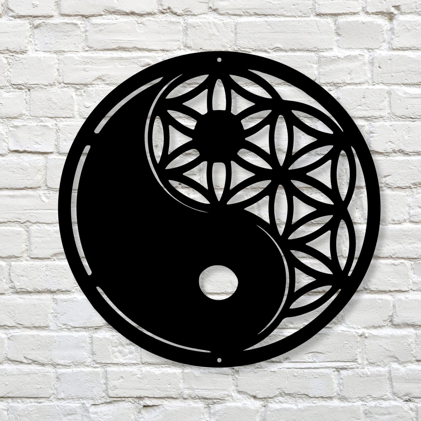 Metal Yin Yang Wall Art, Outdoor Metal Tree Sign, Zen Garden Decor, Patio Wall Hanging, Weatherproof Metal Art, Housewarming Gift Idea