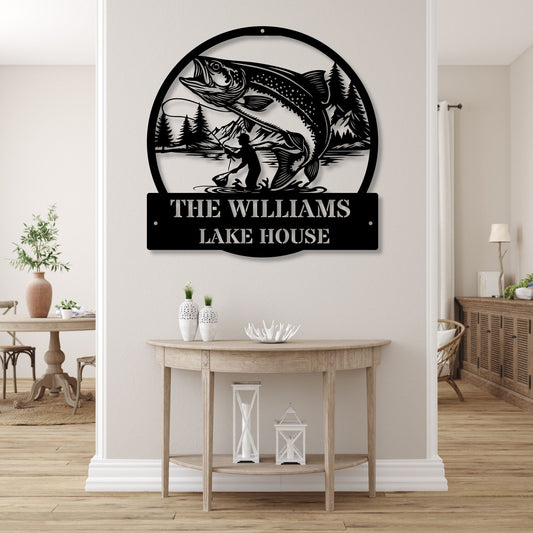 Personalized Lake House Metal Sign, Custom Lake Sign, Lake House Decor, Lakeside Gift, Lake Life Sign, Outdoor Metal Wall Art