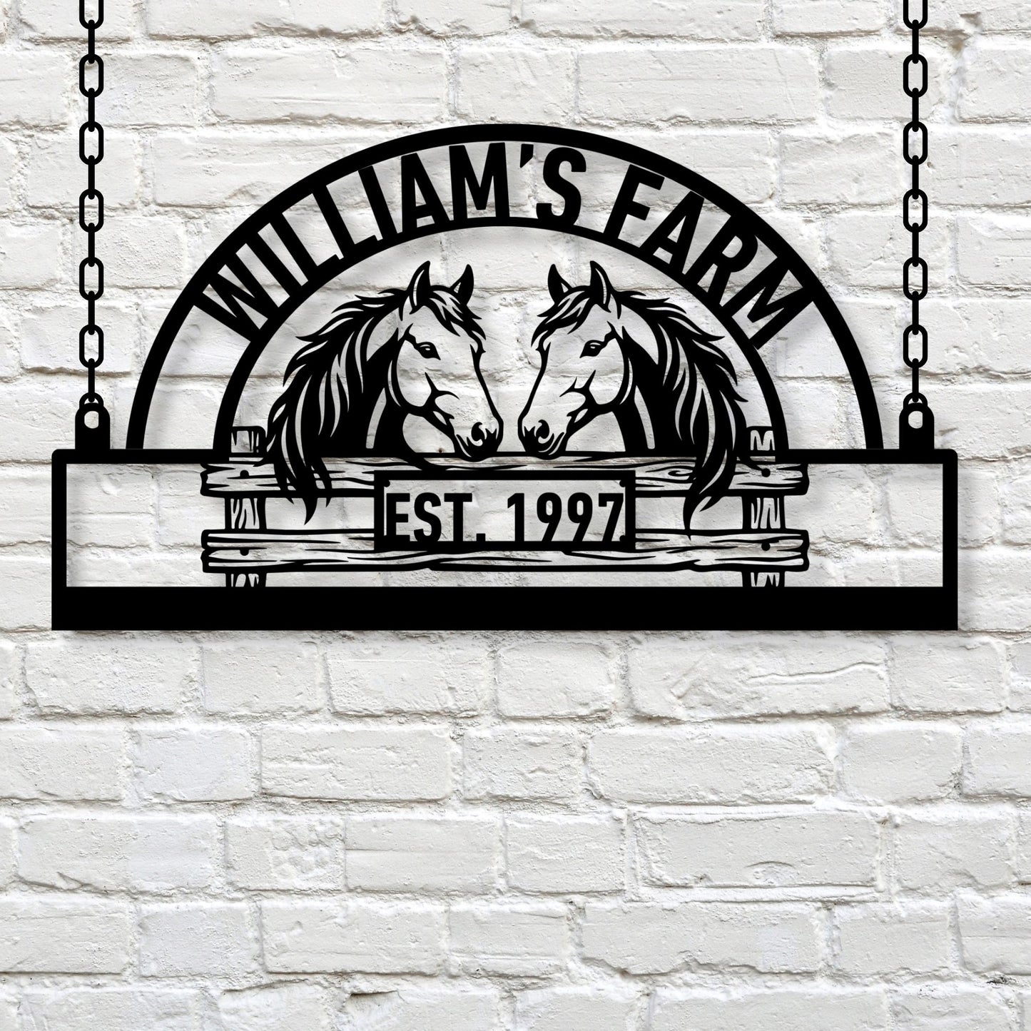 Custom Horse Farm Metal Sign, Personalized Farm Sign, Equestrian Decor, Ranch Sign, Barn Sign, Stable Decor, Horse Lover Gift