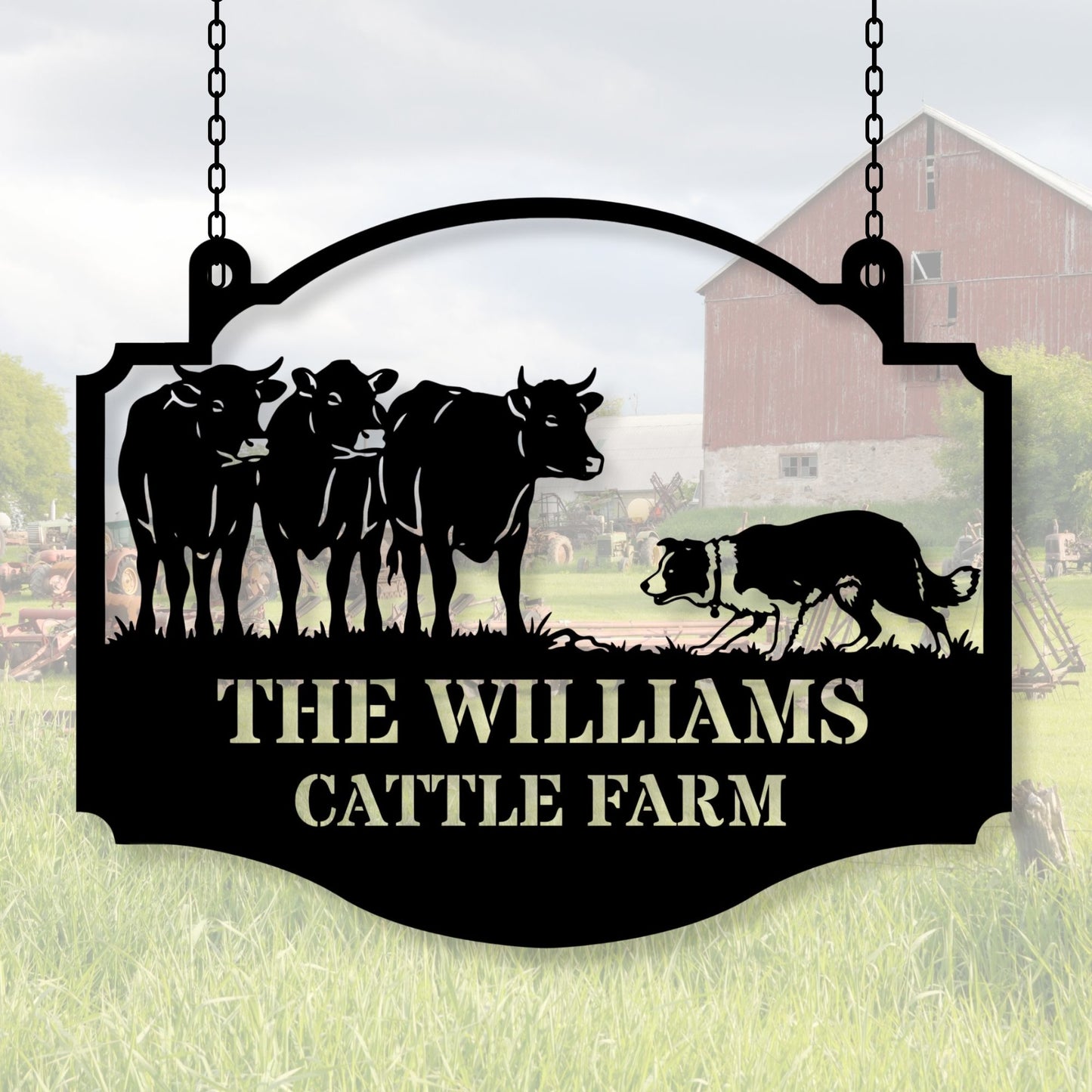 Personalized Gift for Cattle Farmer | Custom Ranch Metal Sign | Father's Day Gift, Texas Style Decor, Est Family Name Sign, Barn Wall Art
