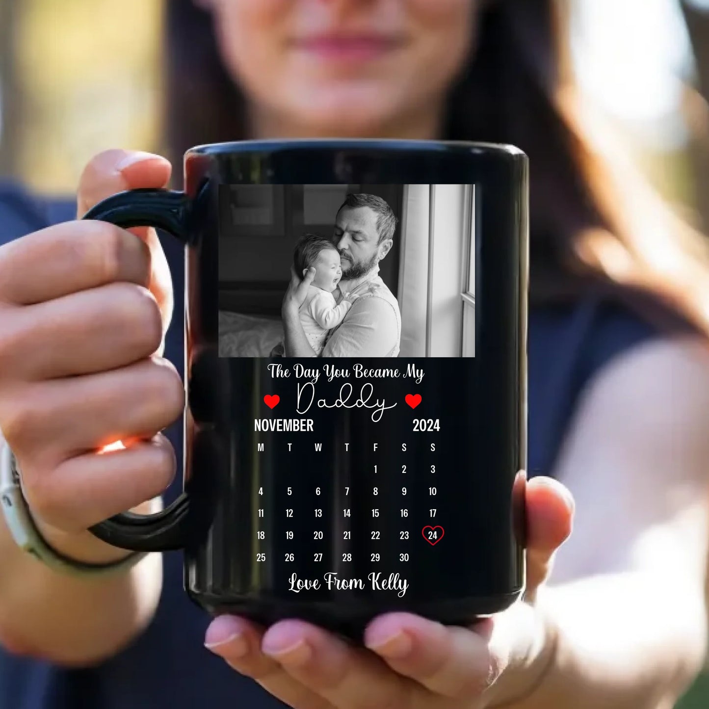 15oz Black Ceramic Mug Left Handle 1