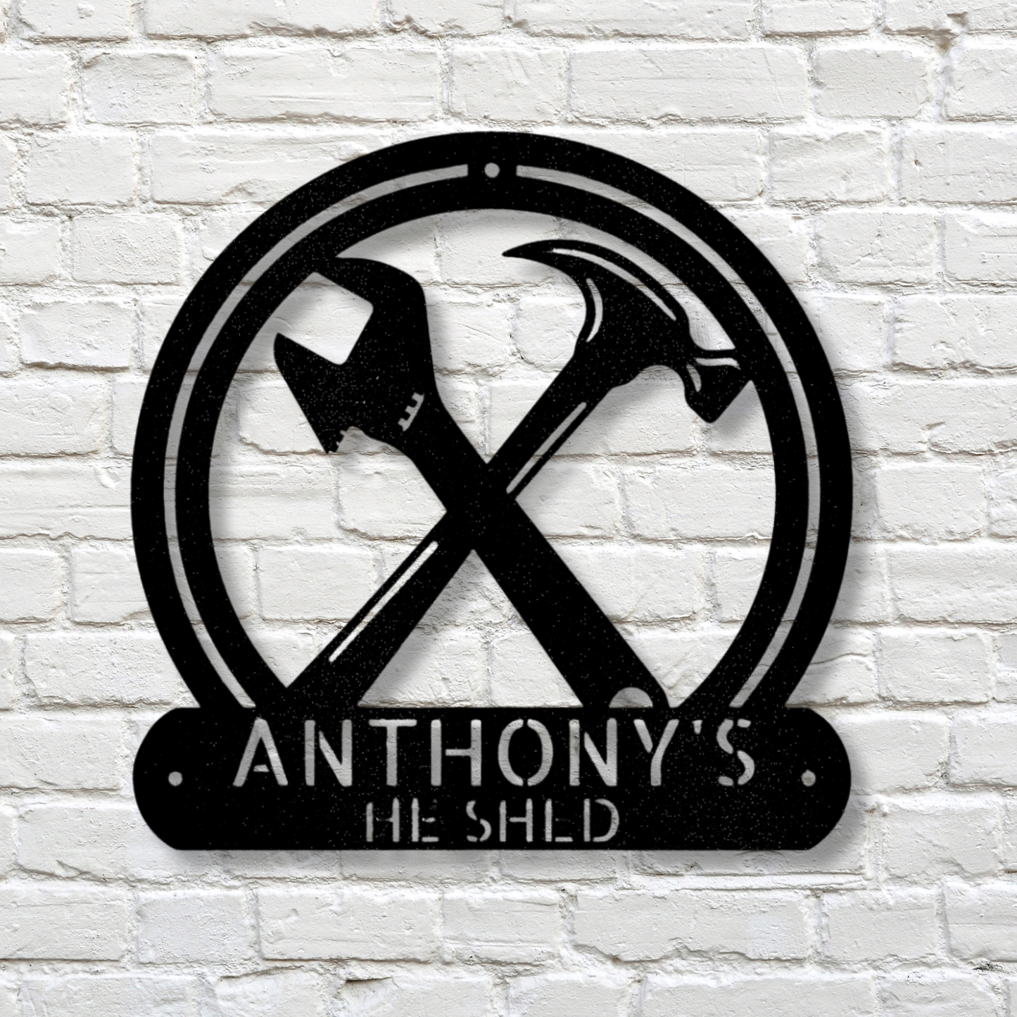 Custom Crafty Metal Sign, Personalized Crafty Monogram, Garage Wall Decor, Outdoor Wall Hanging, Birthday Gift For Mechanic Dad.