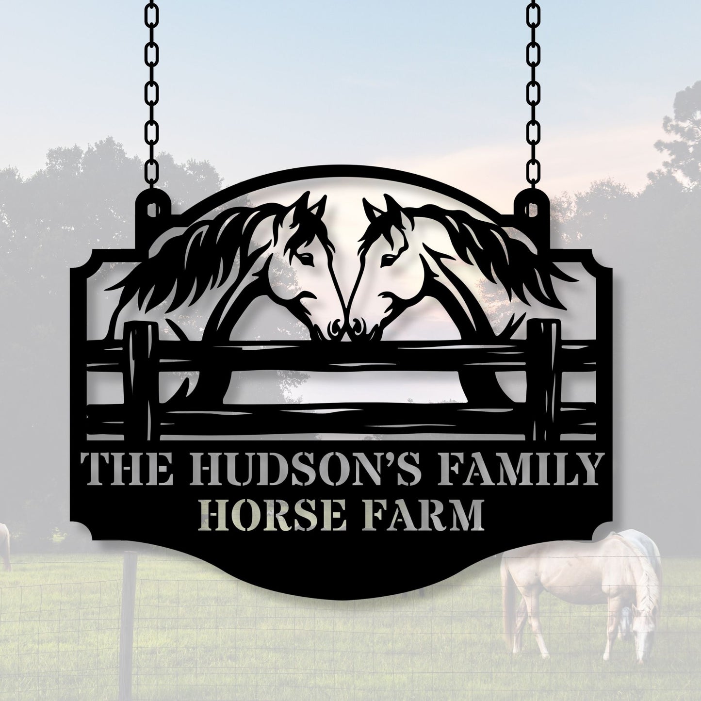 Personalized Horse Ranch Metal Sign, Custom Horse Sign, Farm Decor, Equestrian Gift, Stable Sign, Ranch Wall Art, Horse Lover Gift