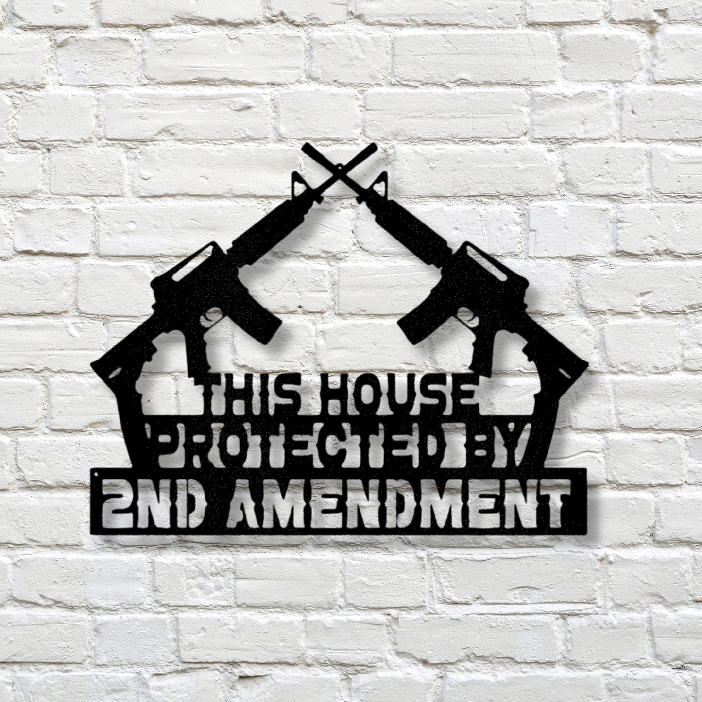Protected by 2A Metal Steel Sign, 2nd Amendment Decor, Gun Rights Wall Art, Firearm Home Decor, NRA Gift Idea , Firearm Metal sign