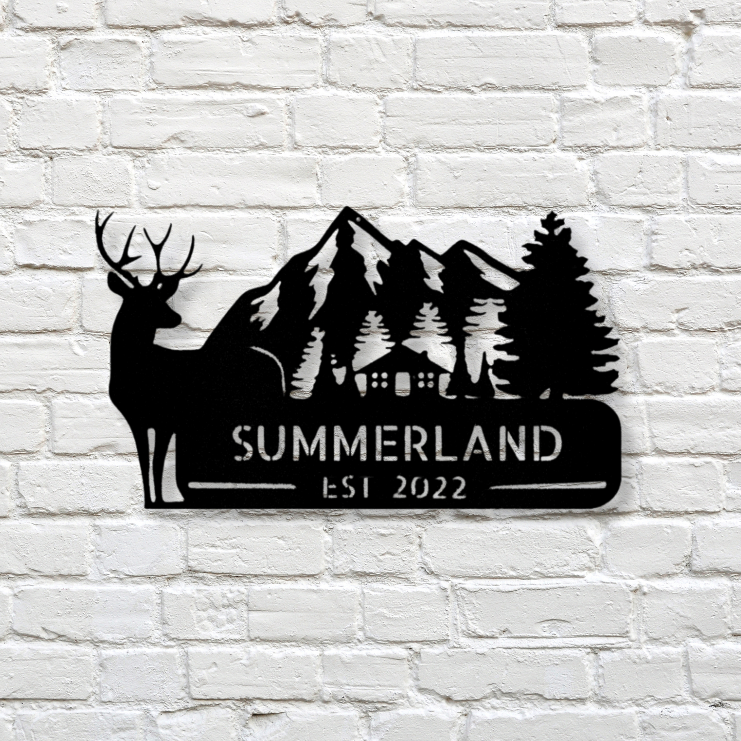 Personalized Mountain Deer  Metal Sign, Custom Deer In The Wild Wall Decor, Housewarming Wall Art, Birthday Gift For Him, Indoor  Hangings.