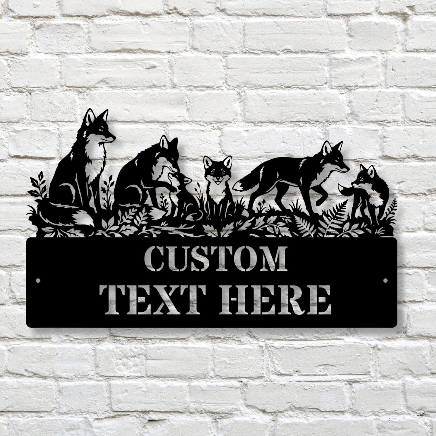 Custom Metal Fox Sign, Fox Wall Art, Personalized Fox Decor, Rustic Farmhouse Sign, Woodland Animal Art, Metal Wildlife Decor Gift