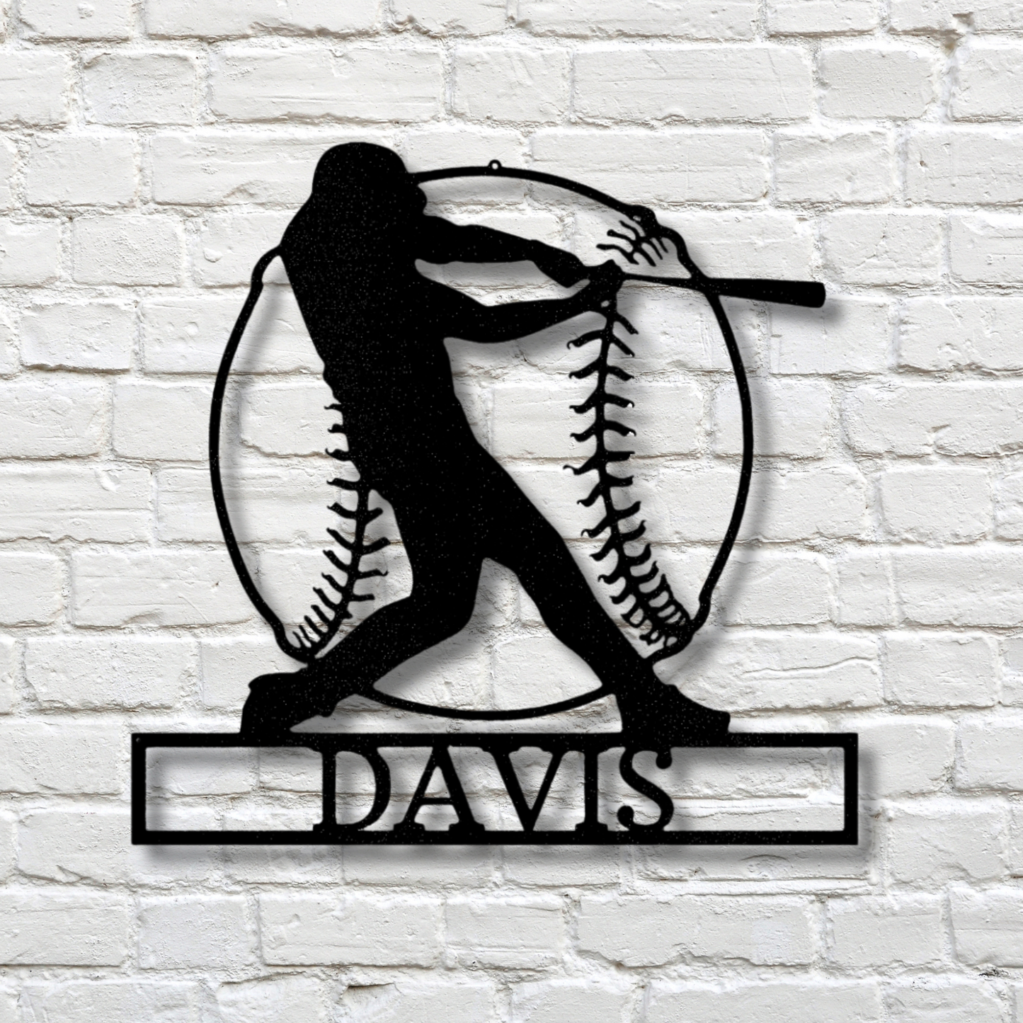 Custom Name Baseball Sign, Home Run Monogram, Baseball Metal Sign, Grandson Gift, Baseball Lover Gift, Personalized Metal Sign