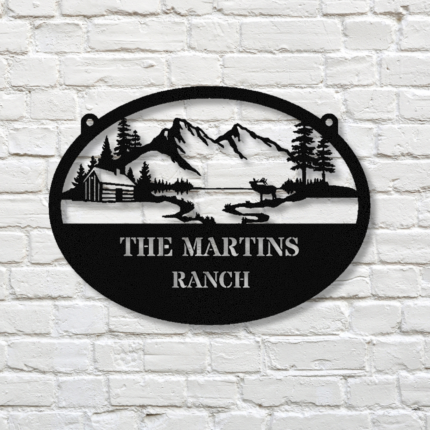 Personalized Mountain Ranch Metal Sign, Hanging Address Sign, Ranch Metal Sign, Barn metal sign, Metal barn sign, Couple name plaque