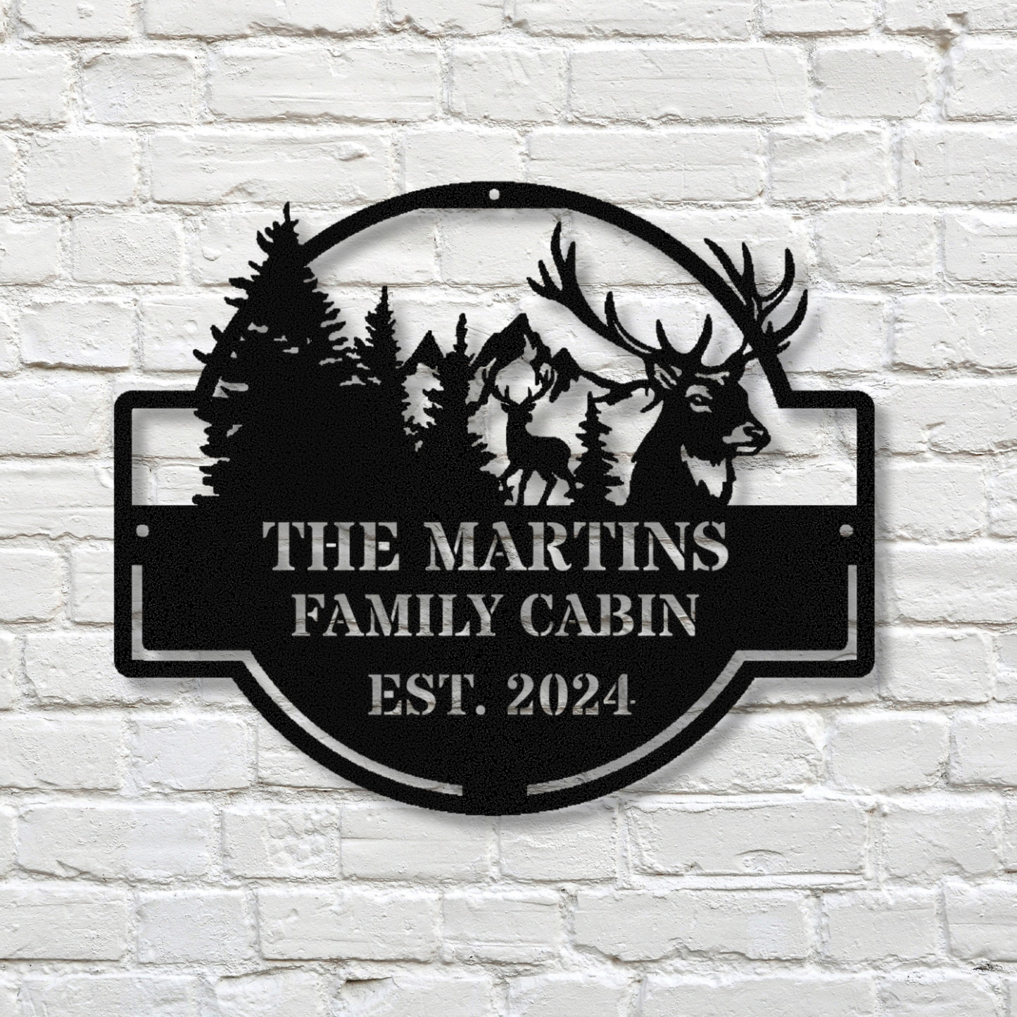 Personalized Cabin Metal Sign, Custom Name Metal Sign, Wall Art Decor, Deer Hunter Gift, Deer Metal Sign, Last Name Metal Sign, Cabin Wall Hanging