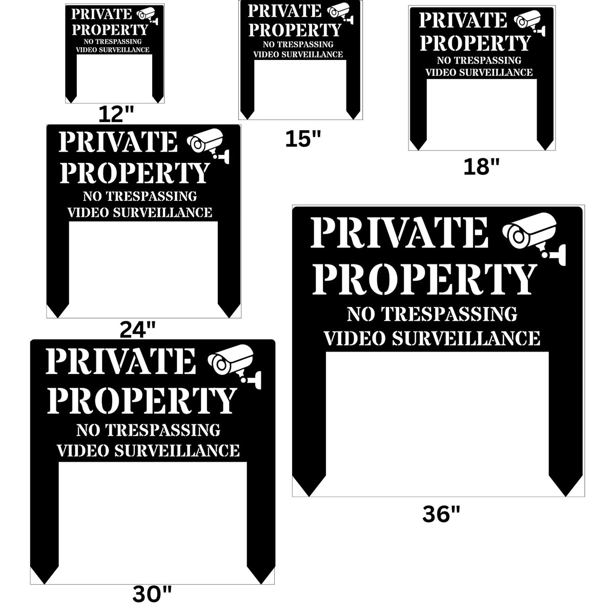 Custom Metal Video Surveillance Sign, Private Property No Trespassing Warning Plaque, Steel Outdoor Gate Sign, Housewarming Gift